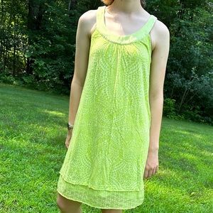 ATHLETA yellow green soft tank dress, S.